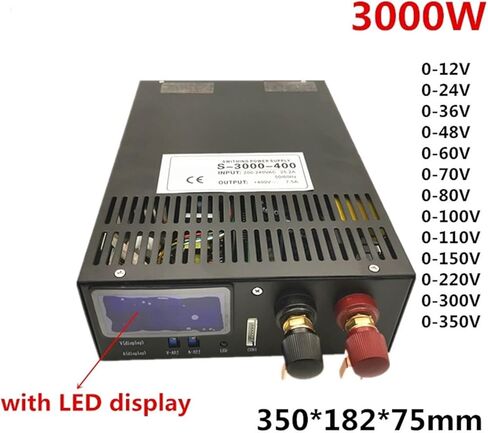 3000W Switching Power Supply مع عرض أو عرض غير معروف 12V 24V 36V 48V 60V 72V 80V 90V 110V 150V 220V تيار الجهد القابل للتعديل (200-240VAC-0-60V50A) in Kuwait