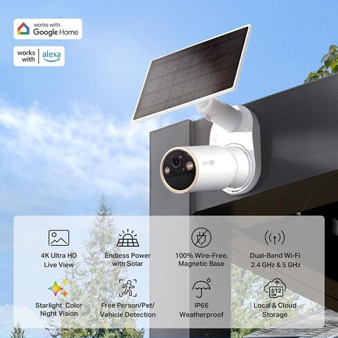 Tapo 4K Ultra HD Outdoor Battery Security Camera – Up to 200 Day Battery, Free Person/Vehicle Detection, Starlight Color Night Vision, Works w/Alexa and Google Home, MagCam 4K in Saudi Arabia