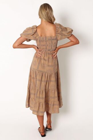 Petal & Pup Women's Soliel Puff Sleeve Midi Dress in Saudi Arabia