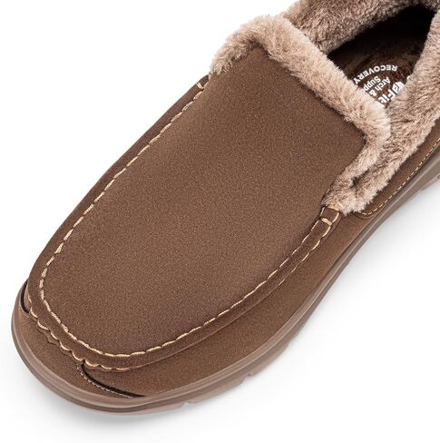 FitVille Extra Wide Men Slippers Slip-on House Slipper Non Slip Orthopedic Winter Shoes for Flat Feet Indoor & Outdoor in Saudi Arabia