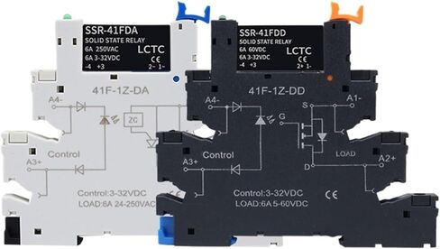 SSR-41FDA SSR-41FDD Slim Relay Board Din Rail Relay Module SSR Terminal Solid State Relay with LED 6A SSR-41FDA SSR-41FDD DC-AC DC- DC 1Pcs(1PCS SSR-41DD) in Saudi Arabia