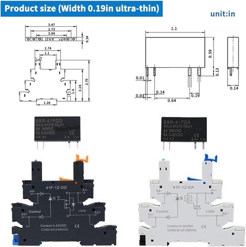 SSR-41FDA SSR-41FDD Slim Relay Board DIN MOLY RALAY RALAY MODULE SSR Terminal Terminal Relay مع LED 6A SSR-41FDA SSR-41FDD DC-AC DC- DC 1PCS (1PCS SSR-41FDA) in Saudi Arabia