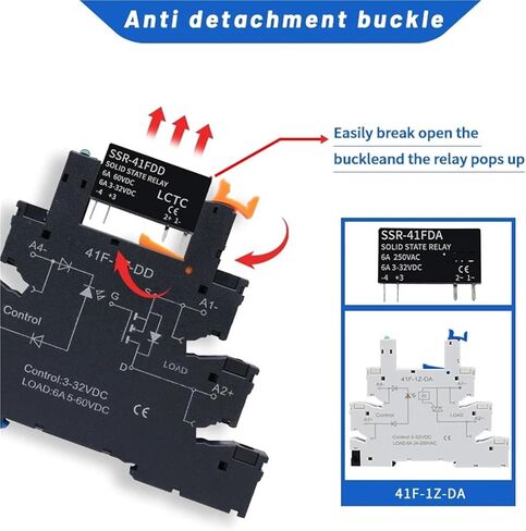 SSR-41FDA SSR-41FDD Slim Relay Board DIN MOLY RALAY RALAY MODULE SSR Terminal Terminal Relay مع LED 6A SSR-41FDA SSR-41FDD DC-AC DC- DC 1PCS (1PCS SSR-41FDA) in Saudi Arabia