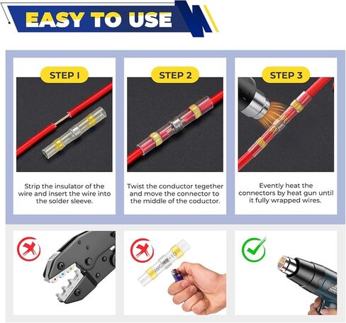 FORCA 740PCS Heat Shrink Wire Connectors Kit, AWG 16-14 Marine Grade Waterproof Crimp, Electrical Solder Seal, Ring Fork Spade Bullet Solder Butt Connectors Blue(13 Types) in Saudi Arabia