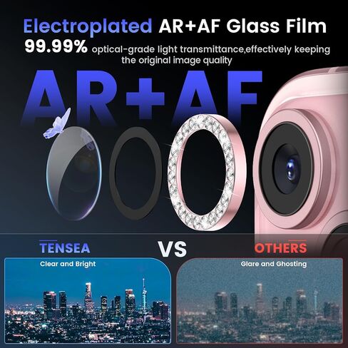 Tensea for iPhone 16 / iPhone 16 Plus Camera Lens Protector, 9H Tempered Glass Camera Cover Screen Protector, HD Clear, Metal Individual Ring for iPhone 16 6.1inch/iPhone 16 Plus 6.7inch 2024 in Kuwait