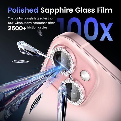Tensea for iPhone 16 / iPhone 16 Plus Camera Lens Protector, 9H Tempered Glass Camera Cover Screen Protector, HD Clear, Metal Individual Ring for iPhone 16 6.1inch/iPhone 16 Plus 6.7inch 2024 in Kuwait