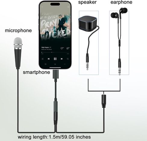 USB C Mini Microphone Karaoke, Portable ASMR Microphone for Android Phone/iPhone 15/Laptop/Mac, Wired Mic for Voice Recording, Singing, Interviews, Vlogs, YouTube, TIK Tok (Black) in Kuwait