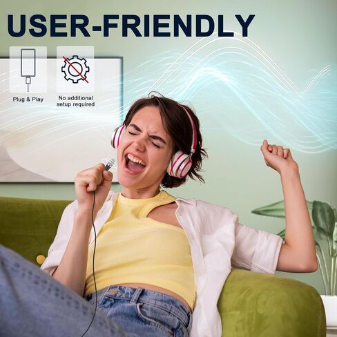 USB C Mini Microphone Karaoke, Portable ASMR Microphone for Android Phone/iPhone 15/Laptop/Mac, Wired Mic for Voice Recording, Singing, Interviews, Vlogs, YouTube, TIK Tok (Black) in Kuwait