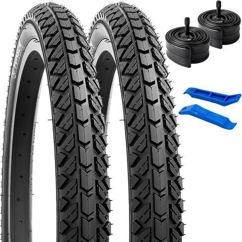YUNSCM 2-PCS 20 "إطارات الدراجة 20x1.95/54-406 و 20" أنابيب الدراجة الثقيلة صمام Schrader متوافق مع 20x1.90 20 × 1.95 20x2.0 جميع توجيهات توجيه الدراجات المقيدة والأنابيب (Y-357) in Saudi Arabia