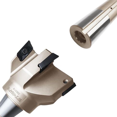 R8 Shank End Mill 2-1/2 "القطر 90 درجة عالية من طحن الطحن مع 6 APKT1604 إدراج كربيد (6-1/8" الطول الكلي) in Kuwait