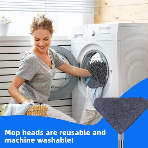 ممسحة الجدار مع مقبض طولها 80 بوصة ، أداة MOP منظف الجدار للنافذة/الجدران/مراوح السقف/الغبار/اللوح/الأرضيات نظيفة ، 360 درجة من السقوف أداة منظف مع وسادات الاستبدال 6 in Saudi Arabia