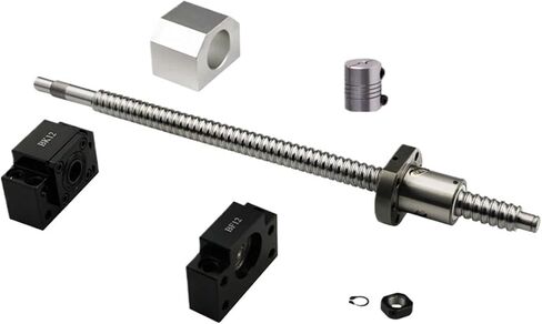 آلة التحكم في الكرة المزدوجة صامد الجوز المسمار 250-1000mm SFU1605 Ball Screw C7 End+1605 Ball Nut+Nut Housing+BK/BF12 End Support+Coupler (SFU1605-650mm) in Saudi Arabia