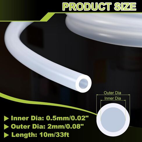 METALLIXITY Silicon Tubing(6mm ID x 8mm OD x 6m), Pure Silicone Hoses High Temp - for Printer, Hot Water Dispenser, Engine, Brewing, Fish Tank Air Pump, Pump Transfer, Clear in Saudi Arabia