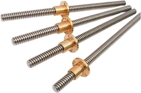 Metal Ball Screw nut T20 Lead Screw Linear Guide Lead 8mm Pitch 4mm Length 100mm to 1000mm with Brass Nut(1000mm) in Saudi Arabia
