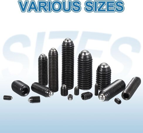 PATIKIL M10x16mm Ball Point Set Screws, 10 Pcs Carbon Steel Hex Socket Spring Plungers Grub Screw for Industrial Machine Home Furniture Workplaces, Black in Saudi Arabia