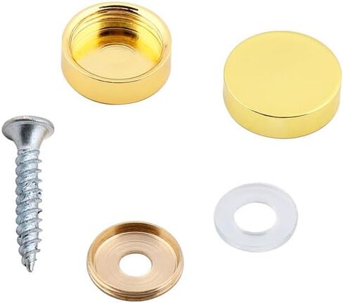 24pcs Mirror Screws, 10mm Stainless Steel Polished Stainless Steel Nails Cap with Washer, Decorative Brass Cover Brushed for Furniture Fittings Glass Signs Tables Bath Plates Wardrobes, Black in Kuwait