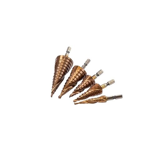 Step Drill Bit Cobalt Cone Hex Shank Drill Bits 1Pcs(Color:M35 Cobalt,Size:5-27mm(12 Steps)) in Kuwait