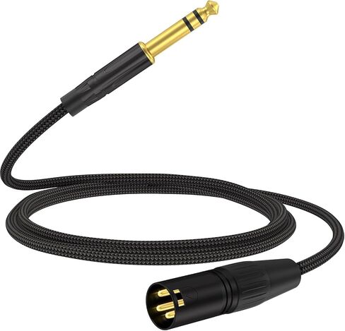 HOSONGIN XLR Male to 1/4 TRS Male Balanced Cable, 6.35mm to XLR Balanced Audio Cord for DJ Equipment, Live Sound, Studio Mixers,Guitar, Headset, 6 Feet in Saudi Arabia