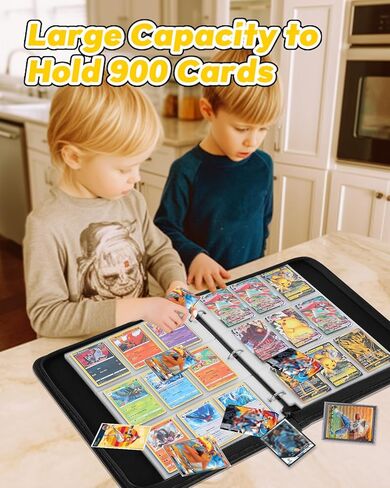 for 9 Pocket Card Binder Large Capacity for 900 Cards - Trading Card Collection Album Folder Double Sided Pocket with Zipper Anime Design for Men Boys Teens for Sports Cards Game Cards in Saudi Arabia