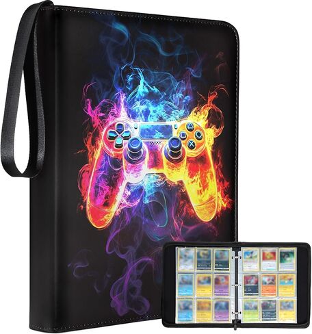 for 9 Pocket Card Binder Large Capacity for 900 Cards - Trading Card Collection Album Folder Double Sided Pocket with Zipper Anime Design for Men Boys Teens for Sports Cards Game Cards in Saudi Arabia
