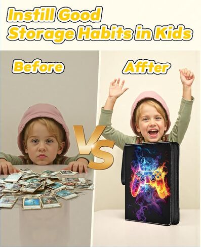 for 9 Pocket Card Binder Large Capacity for 900 Cards - Trading Card Collection Album Folder Double Sided Pocket with Zipper Anime Design for Men Boys Teens for Sports Cards Game Cards in Saudi Arabia