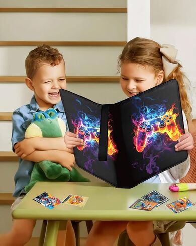for 9 Pocket Card Binder Large Capacity for 900 Cards - Trading Card Collection Album Folder Double Sided Pocket with Zipper Anime Design for Men Boys Teens for Sports Cards Game Cards in Saudi Arabia