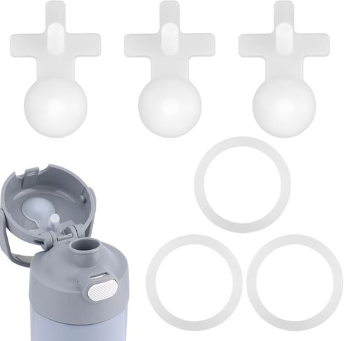 3pcs Replacement Leak Stopper and 3pcs Sealing O-Ring for Thermos Funtainer 16 Oz Stainless Steel Vacuum Insulated Bottle, Silicone Gasket and Lid Seal Plug Water Bottle Parts Accessories in Saudi Arabia