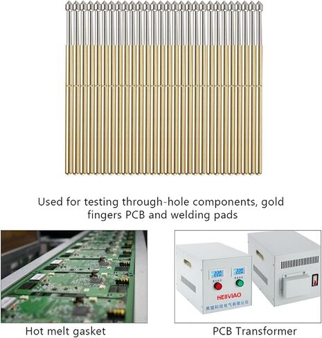 100PCS P100-E2 Spring Test Pins, 3A Spring Test Probe Pin Set, Brass 1.5mm Round Spring Test Probes, Conical Head Spring Probe Pin Replacement PCB Testing Tools in Saudi Arabia