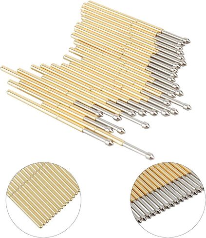 100PCS P100-E2 Spring Test Pins, 3A Spring Test Probe Pin Set, Brass 1.5mm Round Spring Test Probes, Conical Head Spring Probe Pin Replacement PCB Testing Tools in Saudi Arabia