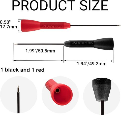 6 Pack Multimeter Test Probes, 2mm Needle Non-Destructive 600V/10A Multimeter Probes, Insulated Electrical Leads for Leads tl71 tl75- Black & Red in Saudi Arabia
