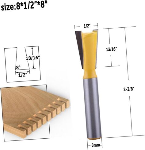 ARTIBETTER Dovetail Router Bit for Woodworking Precision Cutting Tool for Engraving and Carving Suitable for Solid and Density Board Easy Install and Design in Saudi Arabia