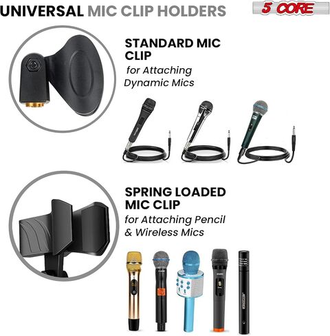 5 Core MIC Stand Floor ارتفاع عالمي لارتفاع ميكروفون ثلاثيات قابلة للتعديل يحمل 2 ميكروفات W موسعة ذراع بومب من التلسكوب المحمولة للاستوديو على المسرح الأصفر - MS DBL G ylw in Saudi Arabia