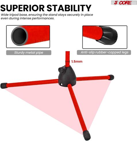 5 Core MIC Stand Floor ارتفاع عالمي لارتفاع ميكروفون ثلاثيات قابلة للتعديل يحمل 2 ميكروفات W موسعة ذراع بومب من التلسكوب المحمولة للاستوديو على المسرح الأصفر - MS DBL G ylw in Saudi Arabia