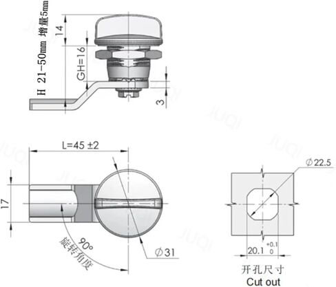 MS715-2 Rotating Tongue Lock MS705-3C-4 Electric Cabinet Box Lock Black Lock Iron Sheet Cabinet Cylindrical Lock 1Pcs in Saudi Arabia
