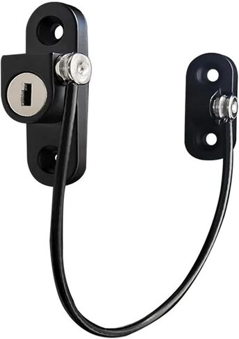 Window Security Chain Lock Window Cable Lock Restrictor Multifunctional Window Lock Door Guard 1Pcs 1Pcs(Black) in Saudi Arabia