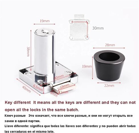Drawer Lock Computer Key with for Office File Cabinet Hotel Mailbox School Locker Furniture Hardware Rarelock MS388 1Pcs(Black Keyed Differen) in Saudi Arabia