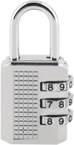 3 Digit Resettable Combination Padlock Coded Lock School Gym Locker Sheds 1Pcs(Silver) in Saudi Arabia