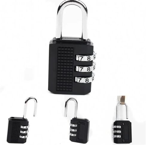 3 Digit Resettable Combination Padlock Coded Lock School Gym Locker Sheds 1Pcs(Silver) in Saudi Arabia