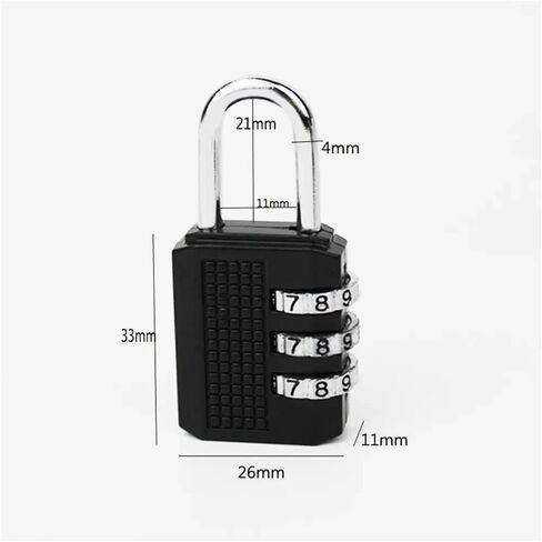 3 Digit Resettable Combination Padlock Coded Lock School Gym Locker Sheds 1Pcs(Silver) in Saudi Arabia