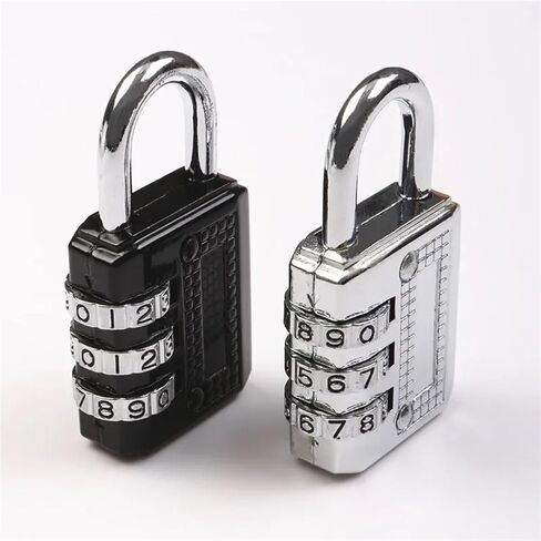 3 Digit Resettable Combination Padlock Coded Lock School Gym Locker Sheds 1Pcs(Silver) in Saudi Arabia