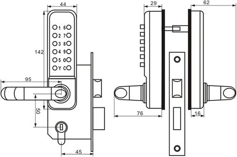 قفل الباب مع Keys Office Hotel Wooden Door 2 افتتاح ZS49 1pcs in Saudi Arabia