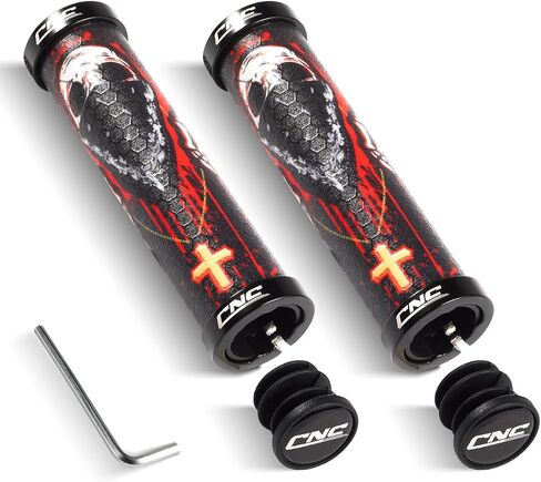 CHOOEEE 3D Mountain Bike Grips ، 130 مم السيليكون MTB المقبض قبضة ، قفل مزدوج على دراجة مقبض قبضة شريط قبضة in Saudi Arabia