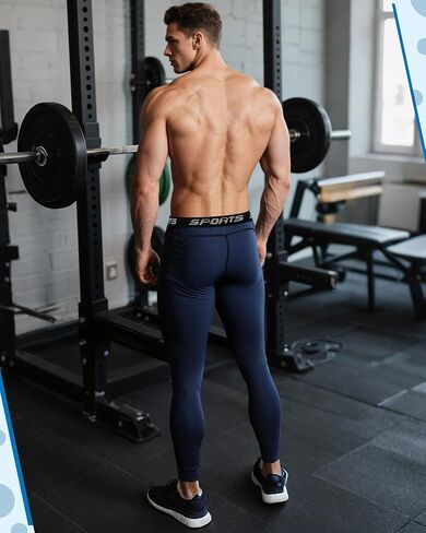 6 Pcs Men's Compression Pants Athletic Running Tights Rapid Dry Men's Leggings for Sports Thermal Base Layer Bottoms for Basketball Yoga Workout, 6 Colors, L Multicolor in Saudi Arabia
