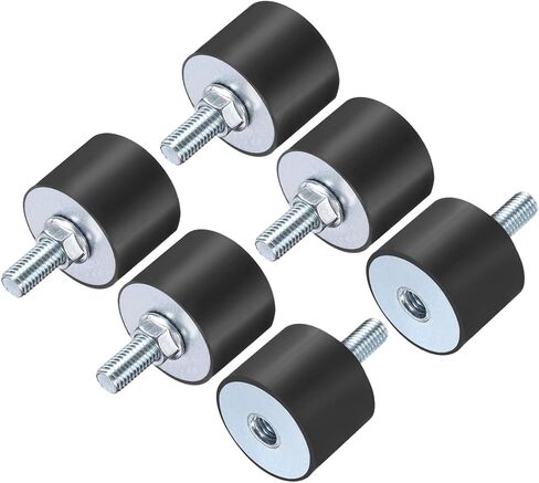 uxcell 4pcs M4x10mm Rubber Isolator Mounts with Studs 15x15mm Male Female Vibration Shock Absorber Zinc Plated Cylindrical Thread Mounts Anti Vibration Isolators with 4pcs M4 Lock Nuts in Saudi Arabia