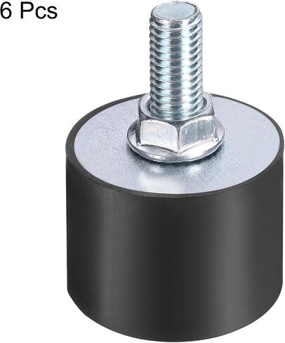 uxcell 4pcs M4x10mm Rubber Isolator Mounts with Studs 15x15mm Male Female Vibration Shock Absorber Zinc Plated Cylindrical Thread Mounts Anti Vibration Isolators with 4pcs M4 Lock Nuts in Saudi Arabia