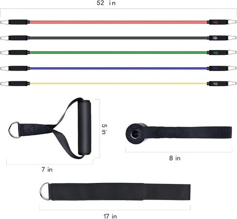 Resistance Bands, Simmgud Exercise Bands Set with Handles, Work Out Bands with Door Anchor, Ankle Straps for Strength Training, Physical Therapy, Home Gym for Men and Women, Yoga, Pilates 150 LBS in Saudi Arabia