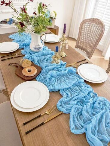 8Pack Red Cheesecloth Table Runners 120Inch Gauze Table Runner Cheese Cloth Red Table Runner Rustic Sheer Runner for Wedding Baby Shower Birthday Party Table Decor in Saudi Arabia