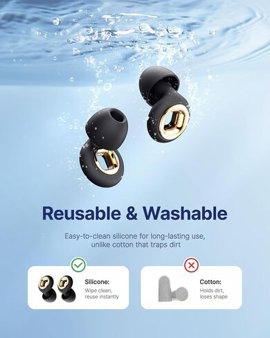 Ear Plugs for Sleeping Noise Cancelling, 45dB Reusable Earplugs for Noise Reduction, Hearing Protection Ear Plugs with 8 Ear Tips, Soft Silicone Earplugs for Sleep, Concerts, Snoring, Study (Blue) in Saudi Arabia