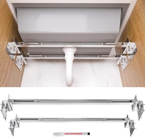 Sink Support | Undermount Kitchen Sink Brackets | Heavy Duty Adjustable Stainless Steel Pole - Undermount Sinks Kit for Kitchen, Bathroom 28.0-39.4 inches(71-100CM), 2 Packs in Saudi Arabia