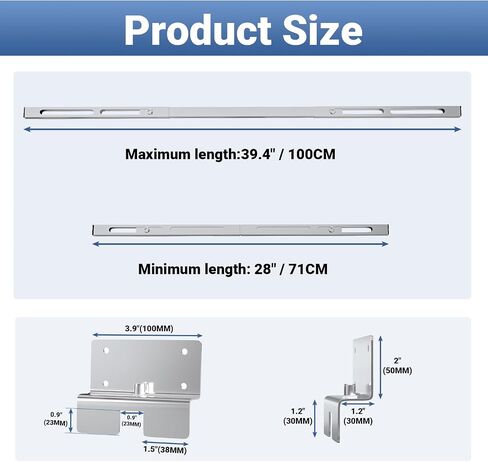 Sink Support | Undermount Kitchen Sink Brackets | Heavy Duty Adjustable Stainless Steel Pole - Undermount Sinks Kit for Kitchen, Bathroom 28.0-39.4 inches(71-100CM), 2 Packs in Saudi Arabia